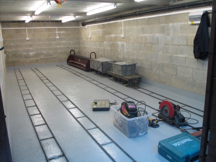INSIDE THE NEW CARRIAGE SHED AT ABBEYDALE